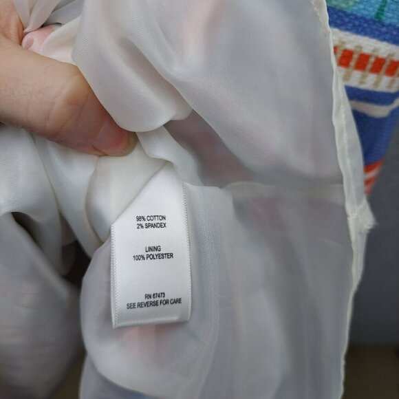 Colorful Taylor Sleeveless Dress With Geometric Stripes & Patterns Size 12 - Picture 6 of 7